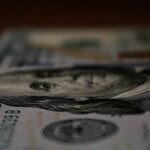 a close up of a one dollar bill