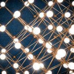 Abstract geometric pattern of illuminated lights.