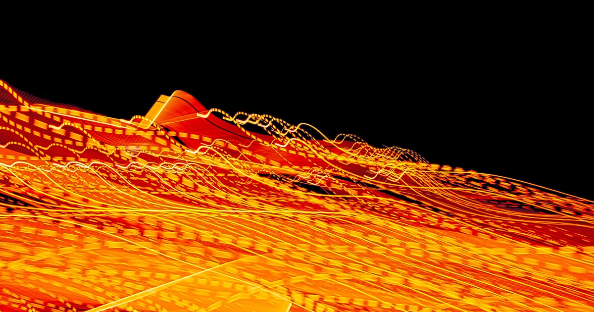 Abstract orange lines on black background