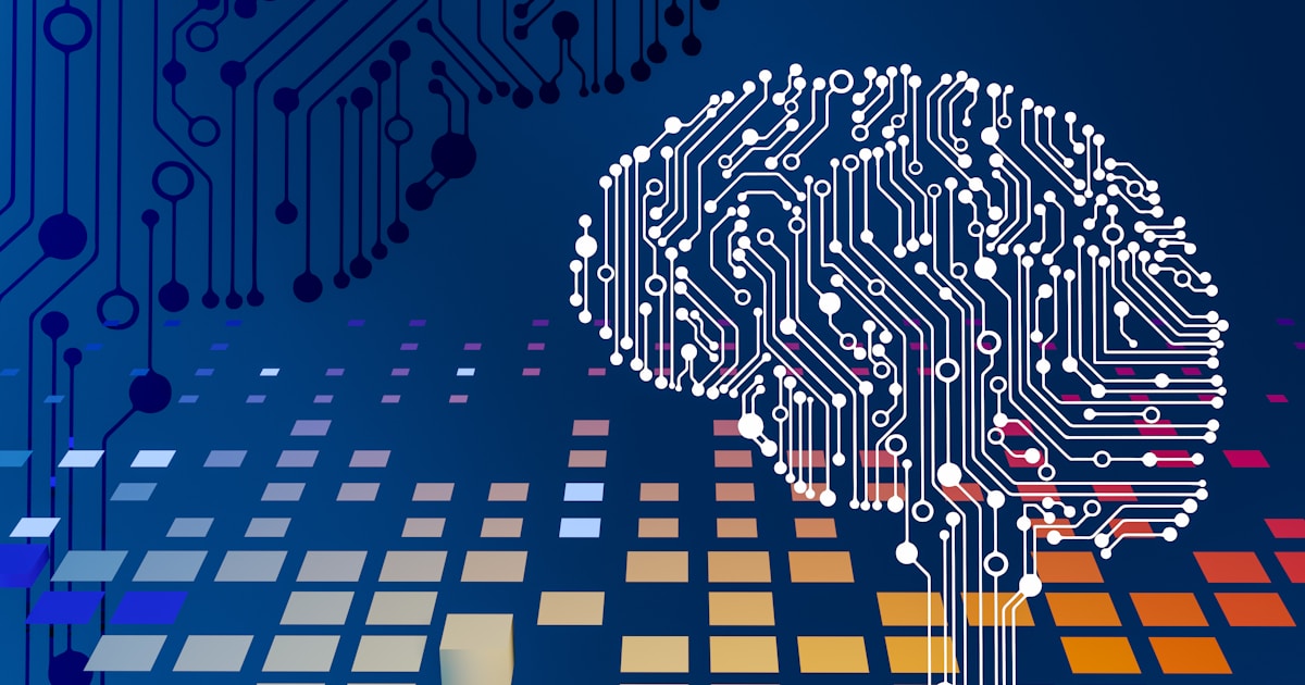 a computer circuit board with a brain on it