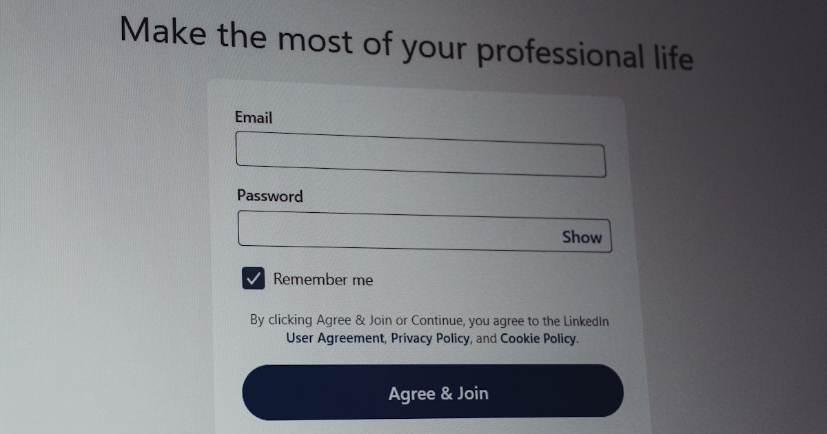 Will AI Replace IT Jobs? Future Career Trends Every Professional Should Know 3 Linkedin login screen with email and password fields.
