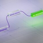 A computer screen with a green light on it