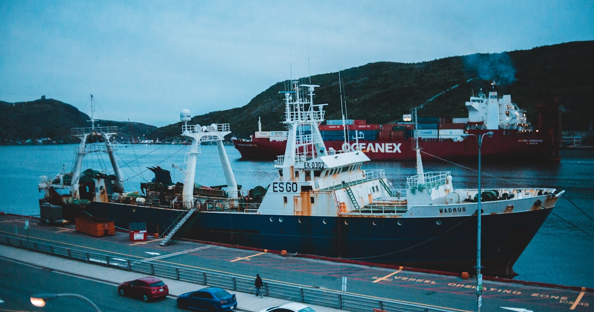 white and blue ship on dock during daytime